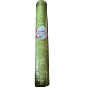 Mesh Metallic Ribbon Roll 10 Y X 21” Green Gold Holiday Decorating New Years